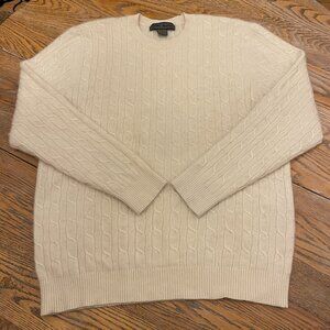 UOMO BRAVO 100% cashmere super soft cable knit sweater/ivory/ML